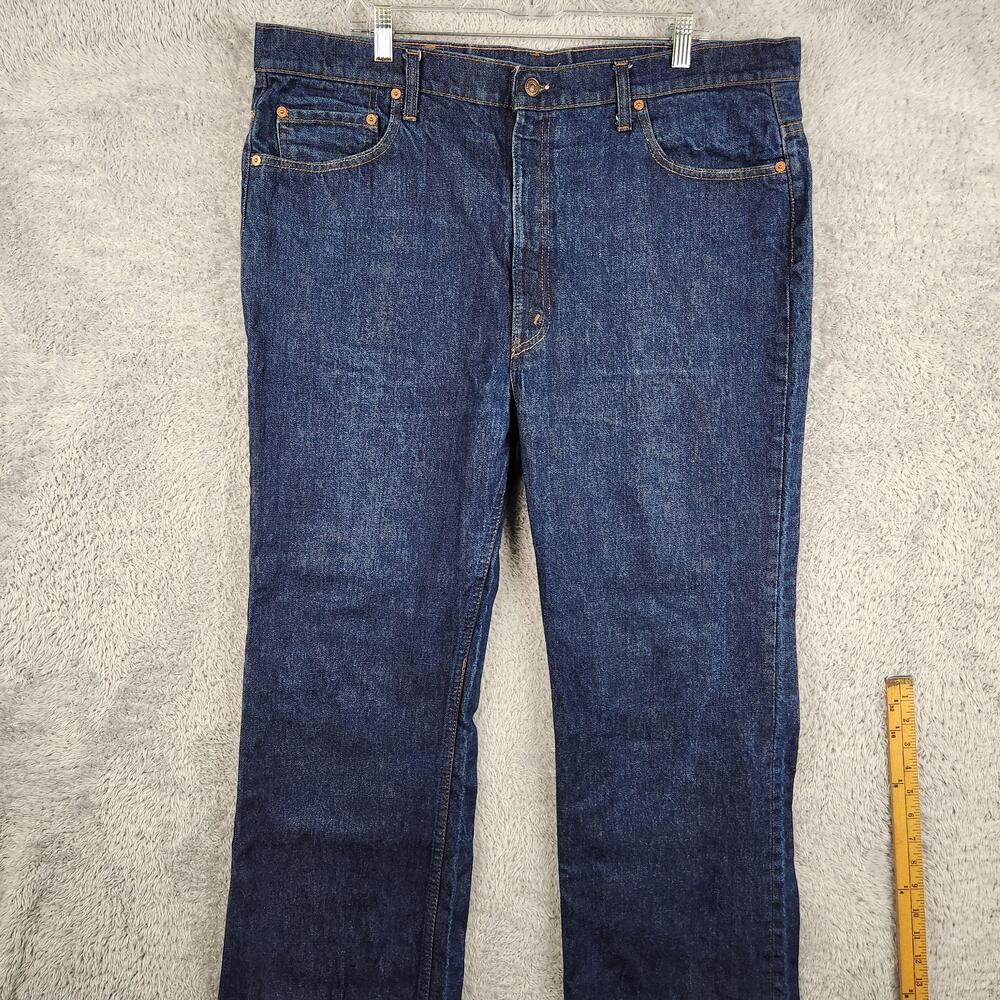Vintage Levis 517 Jeans Mens 42x34 Dark Wash Blue Bootcut Denim USA 80s 0217